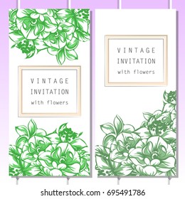 Invitation with floral background