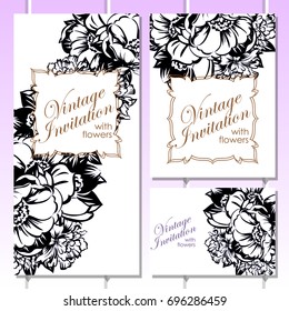 Invitation with floral background