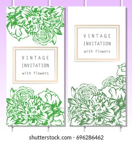 Invitation with floral background