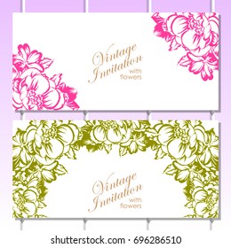 Invitation with floral background
