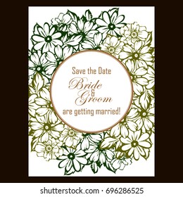 Invitation with floral background