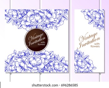 Invitation with floral background