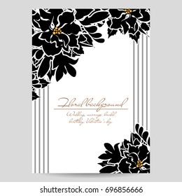 Invitation with floral background
