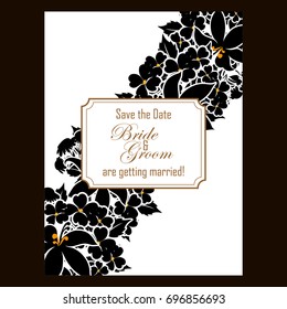 Invitation with floral background