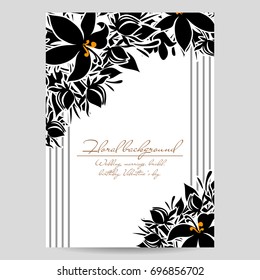 Invitation with floral background