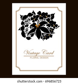 Invitation with floral background