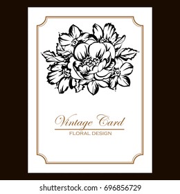 Invitation with floral background