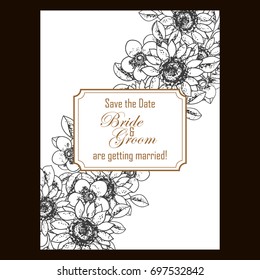 Invitation with floral background