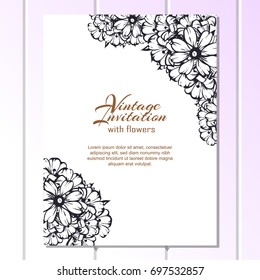 Invitation with floral background