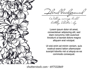 Invitation with floral background
