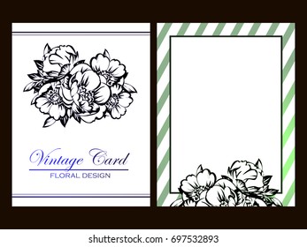 Invitation with floral background