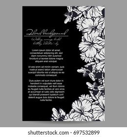 Invitation with floral background