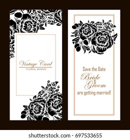 Invitation with floral background