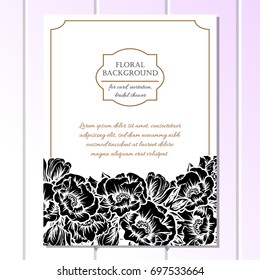 Invitation with floral background