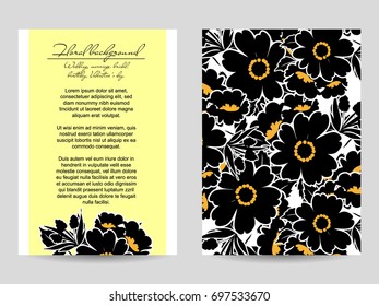 Invitation with floral background