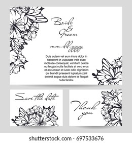 Invitation with floral background