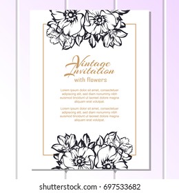 Invitation with floral background