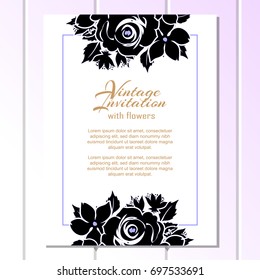 Invitation with floral background