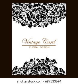 Invitation with floral background