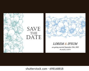 Invitation with floral background