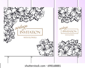 Invitation with floral background
