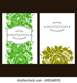 Invitation with floral background