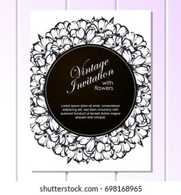 Invitation with floral background