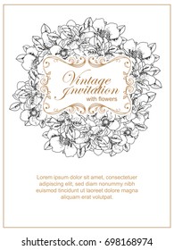 Invitation with floral background