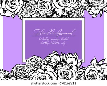 Invitation with floral background