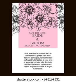 Invitation with floral background