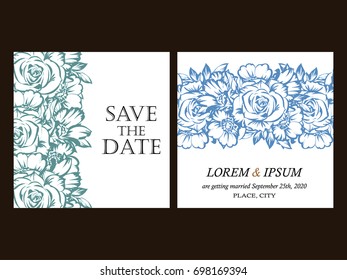 Invitation with floral background