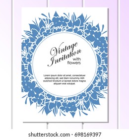 Invitation with floral background