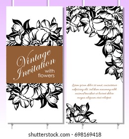 Invitation with floral background