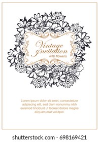 Invitation with floral background