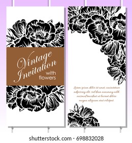 Invitation with floral background