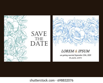 Invitation with floral background