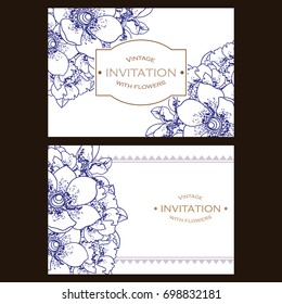 Invitation with floral background