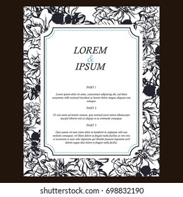 Invitation with floral background