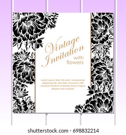 Invitation with floral background