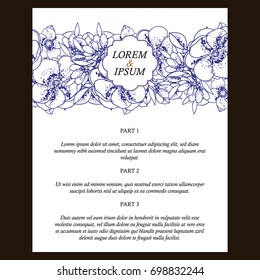 Invitation with floral background