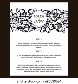 Invitation with floral background