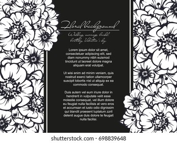Invitation with floral background