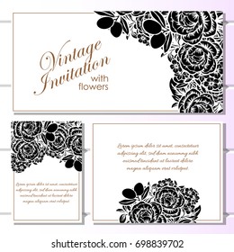 Invitation with floral background