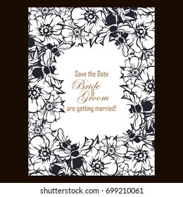 Invitation with floral background