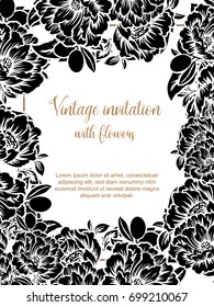 Invitation with floral background