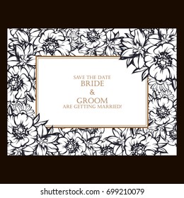 Invitation with floral background