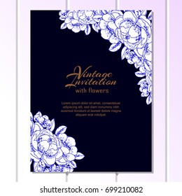 Invitation with floral background