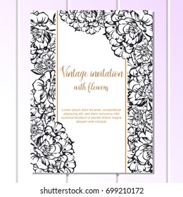 Invitation with floral background