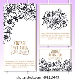 Invitation with floral background