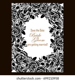 Invitation with floral background